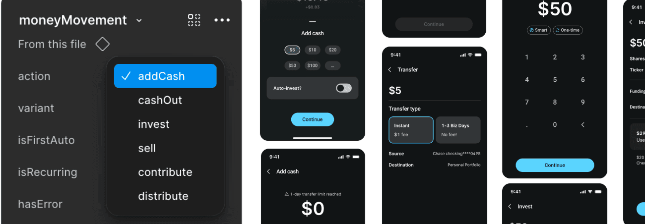 Unifying transaction UX product screens
